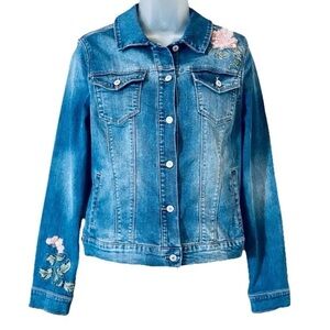 Floral Embroidered Denim Jacket